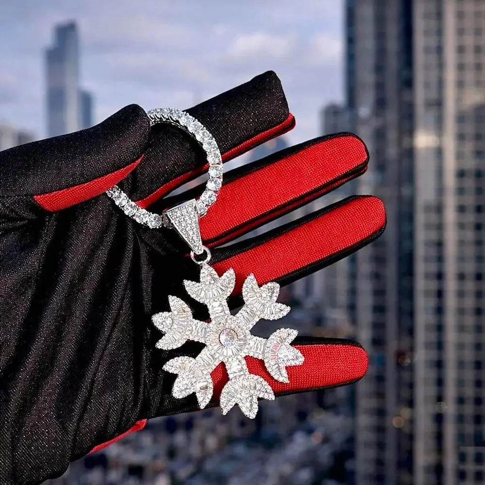 Iced Out Snowflake Pendant Necklace 2 A 54
